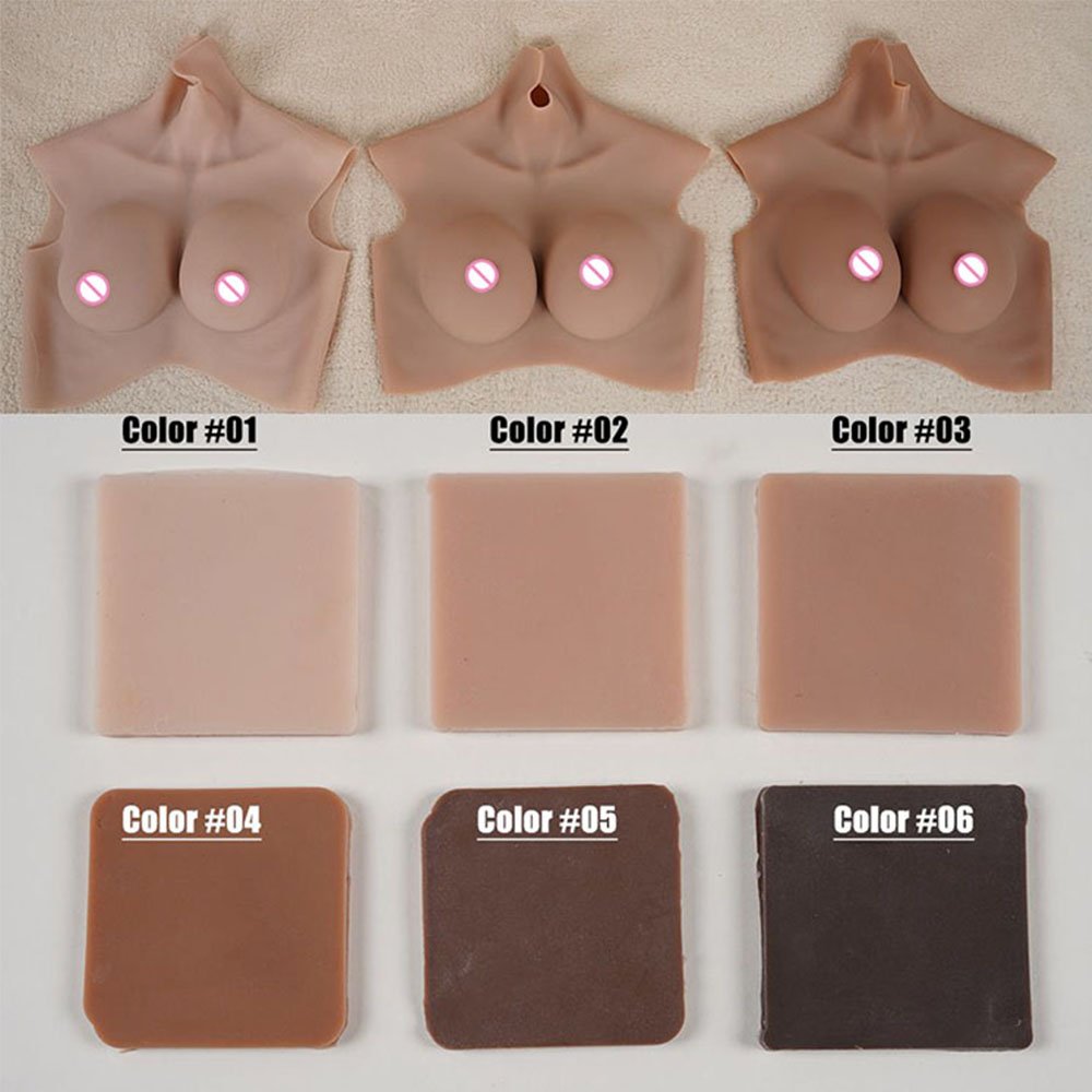 URCHOICE Silicone breast form Prosthesis artificial boobs No Oil Artificial Realistic High Collar fake breast For Crossdesser