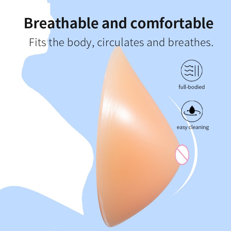 XINXINMEI CT Breast Form for Mastectomy Silicone Breast Prosthesis Match Post Surgery Bra with Pockets