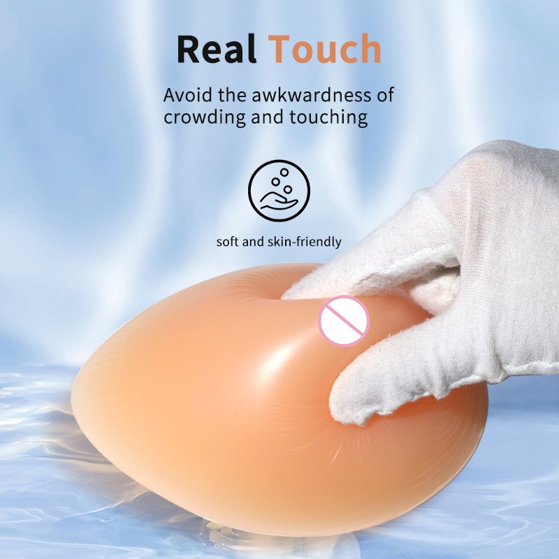 XINXINMEI CT Breast Form for Mastectomy Silicone Breast Prosthesis Match Post Surgery Bra with Pockets