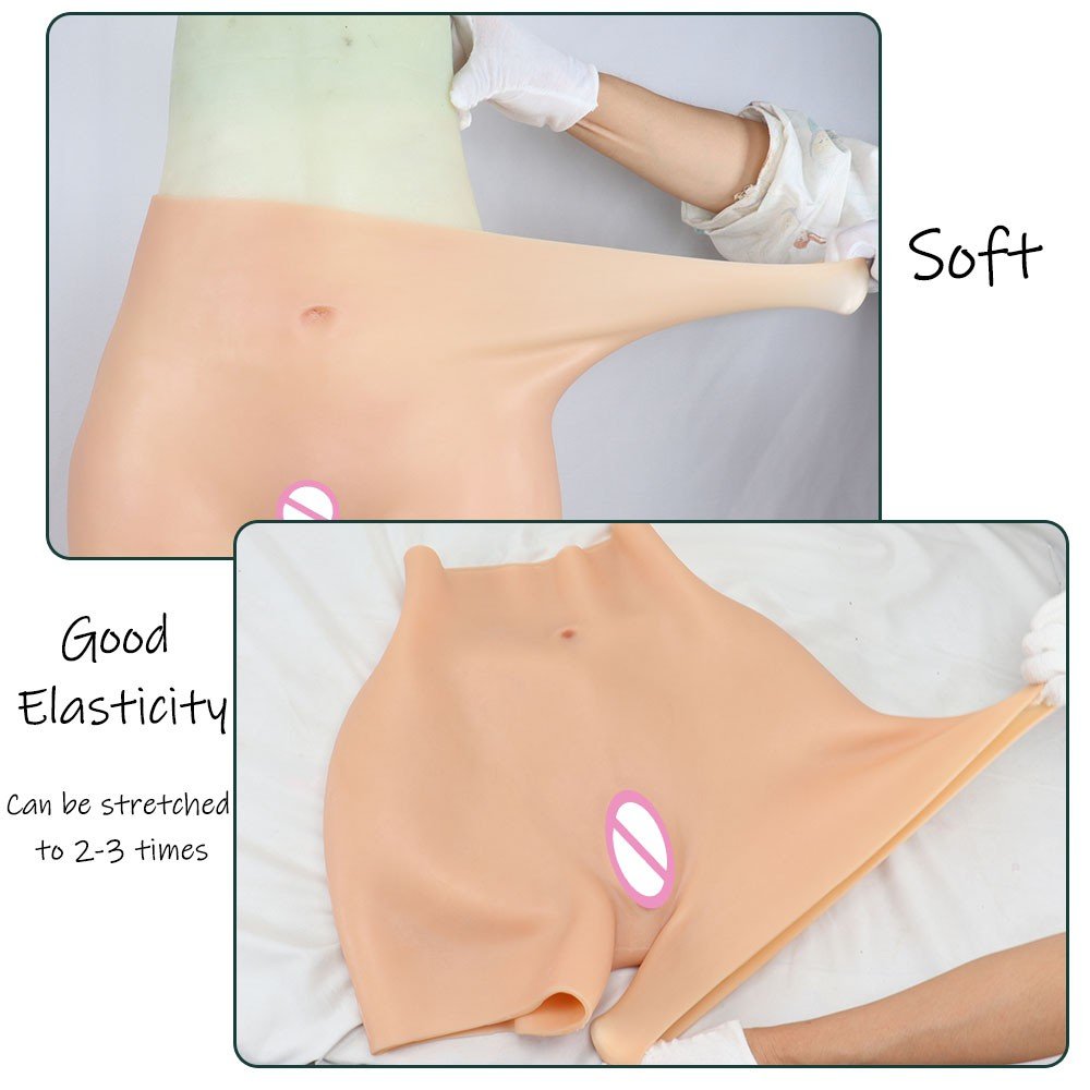 Realistic Silicone breast form set Cheap High collar fake breast with artificial vagina pants for crossdresser csoplay