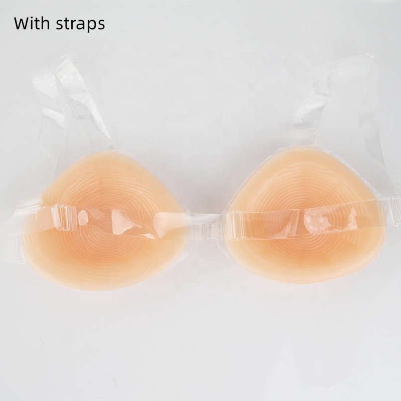 Comfortable Adult-Size Triangular Teardrop Shape Silicone Breast Forms Full Artificial Boobs Skin Color
