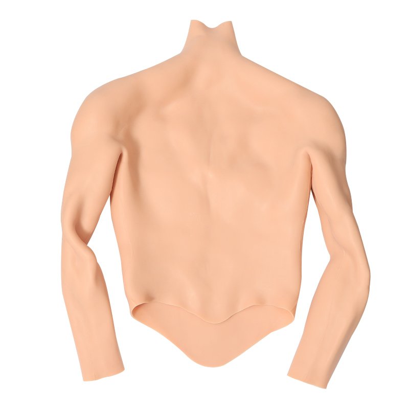 Upgraded Silicone fake Muscle half body suit silicon breast with Arms for man artificial Abdominal muscles for cosplay costume