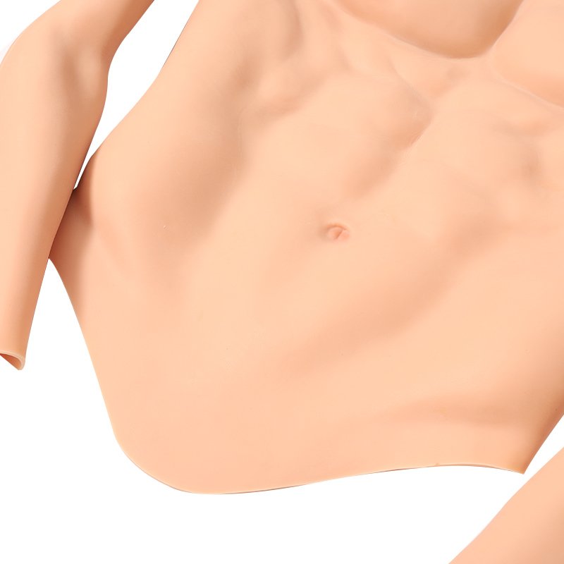 Upgraded Silicone fake Muscle half body suit silicon breast with Arms for man artificial Abdominal muscles for cosplay costume