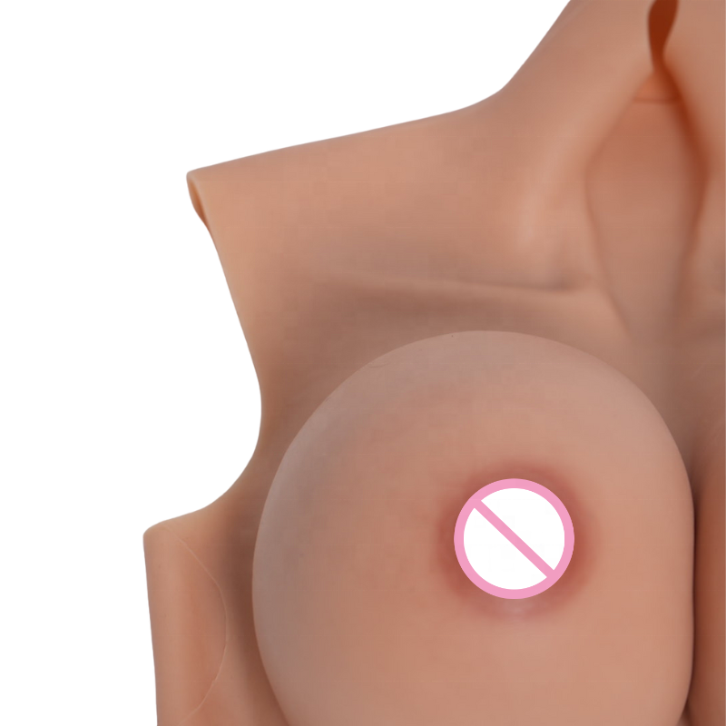 Hot girl artificial silicone wearable breast high neck fake breasts boobs H Cup for man transgender