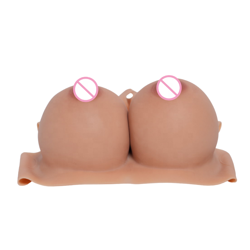 Hot girl artificial silicone wearable breast high neck fake breasts boobs H Cup for man transgender