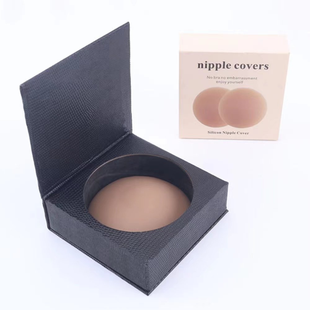 Custom Women Breast Pasties Packaging Box Reusable Matte Bra Adhesive Invisible Seamless Opaque Silicone Nipple Cover