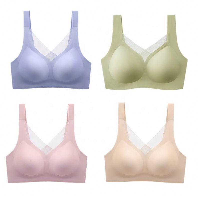Silicone Breast Forms Mastectomy Bra with Pockets for Artificial Breast Prosthesis Woman Without Steel Ring
