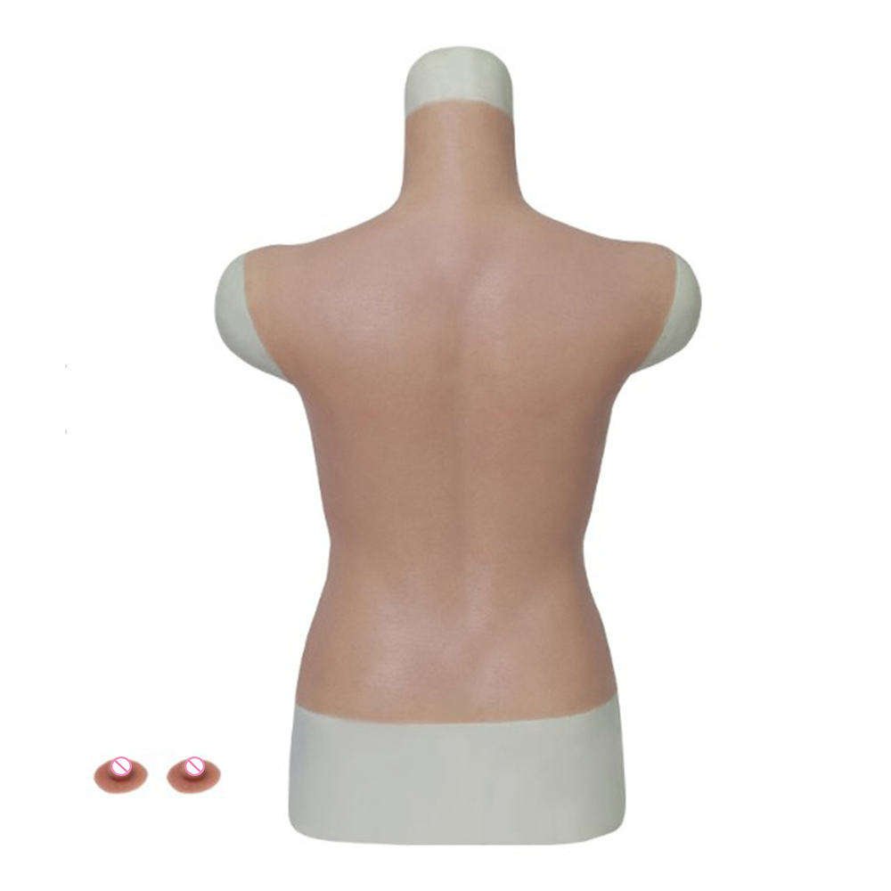 Detachable nipple Fake Boobs Half Body Solid G Cup Silicone Breast Form Female Crossdresser Shemale Boy To Girl