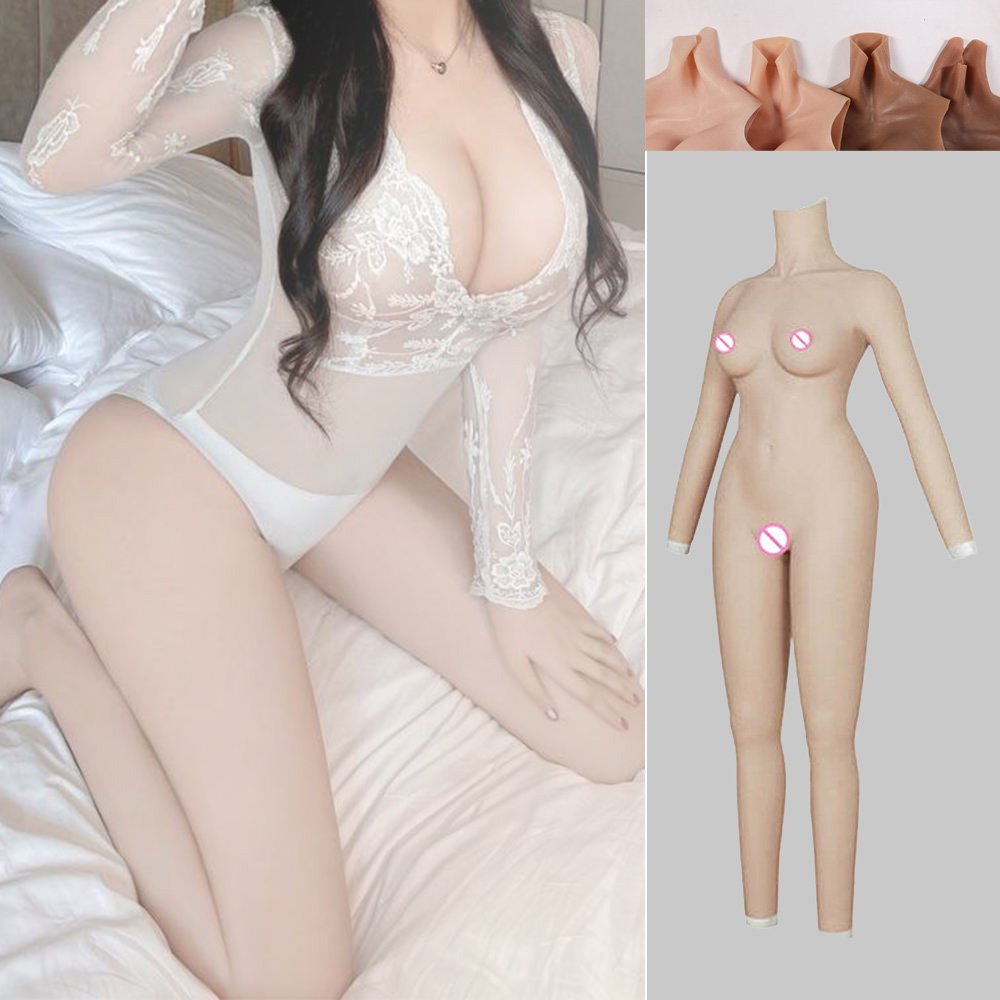 Cosplay Realistic Silicone Body Suit with C cup Boobs Female False Pussy Sexy Dolls for Cosplayer Crossdresser Transvestite