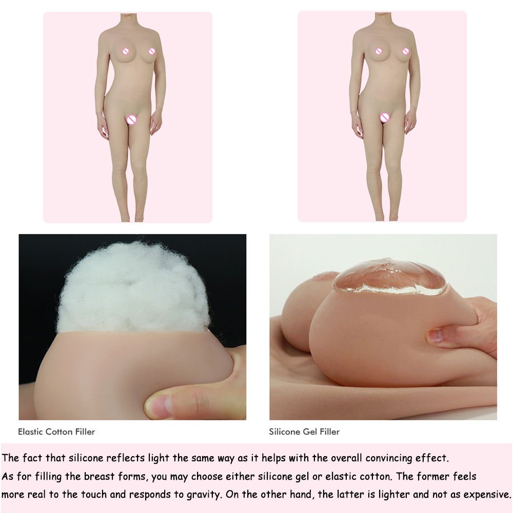 Cosplay Realistic Silicone Body Suit with C cup Boobs Female False Pussy Sexy Dolls for Cosplayer Crossdresser Transvestite