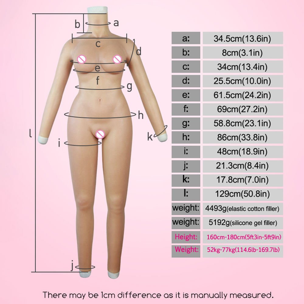 Cosplay Realistic Silicone Body Suit with C cup Boobs Female False Pussy Sexy Dolls for Cosplayer Crossdresser Transvestite