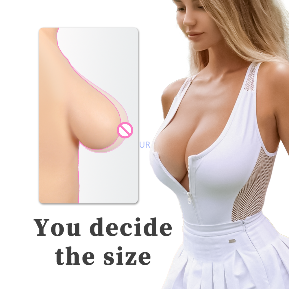 Man To Woman Cosplay Transgender Inflatable D To E Cup Breast Pads Adjustable Boobs Size Diy Silicone Woman Fake Tits For Mtf