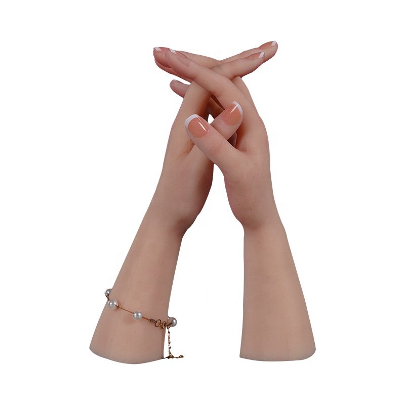 Realistic Silicone Practice Hand Model Lifelike Nail Artificial Training Silicone Hand for Beauty and Nail Care Professionals