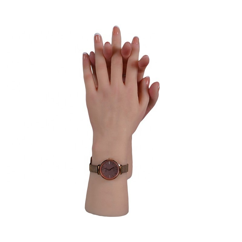 Realistic Silicone Practice Hand Model Lifelike Nail Artificial Training Silicone Hand for Beauty and Nail Care Professionals