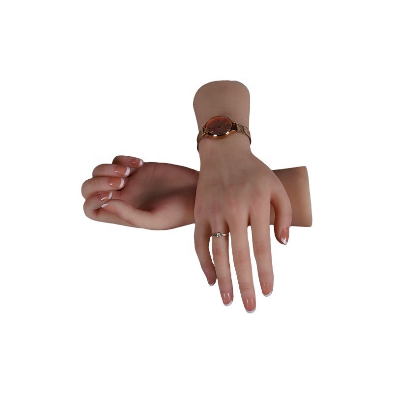 Realistic Silicone Practice Hand Model Lifelike Nail Artificial Training Silicone Hand for Beauty and Nail Care Professionals