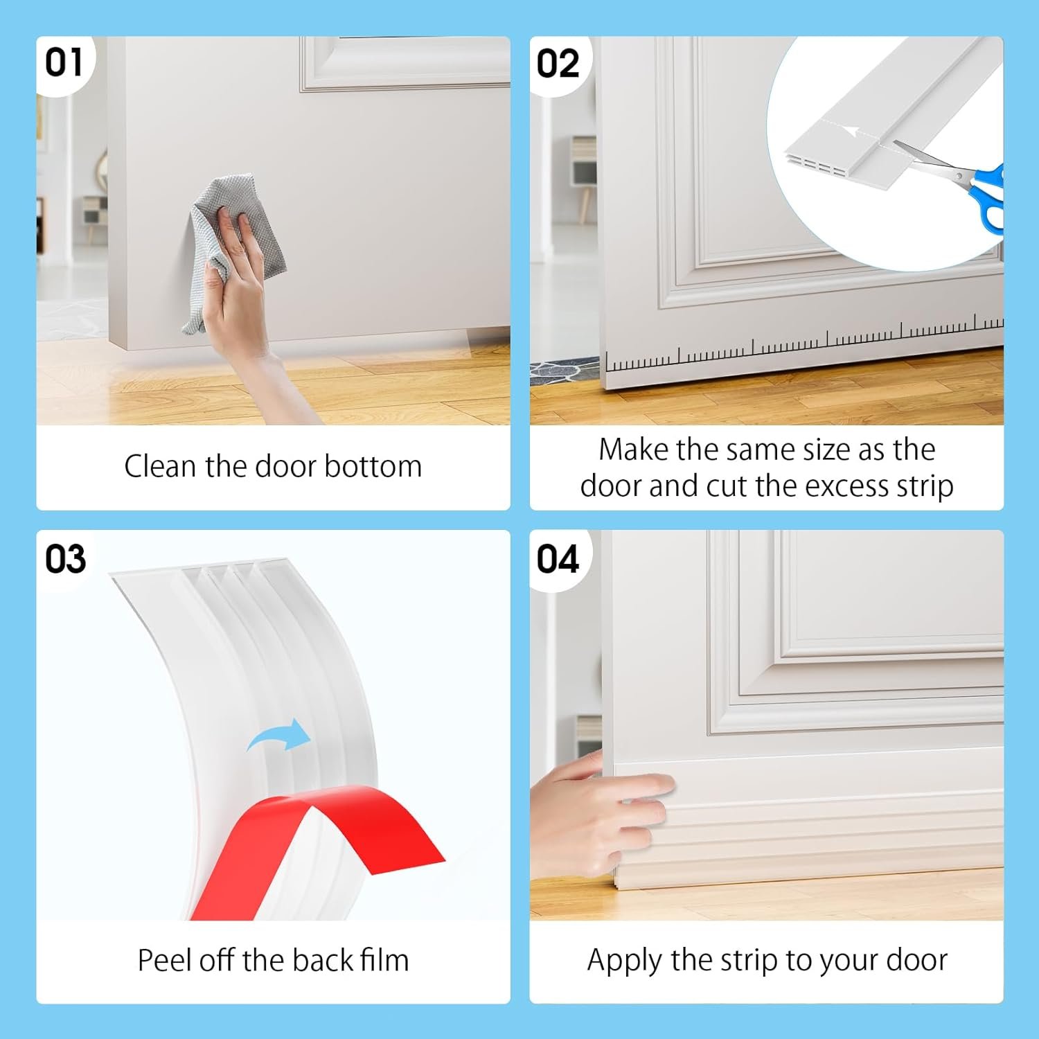 Premium Door Seal Self-Adhesive (Quick & Easy to Install) Also Ideal as Sound Insulation / Cold Protection & Front Door Seal