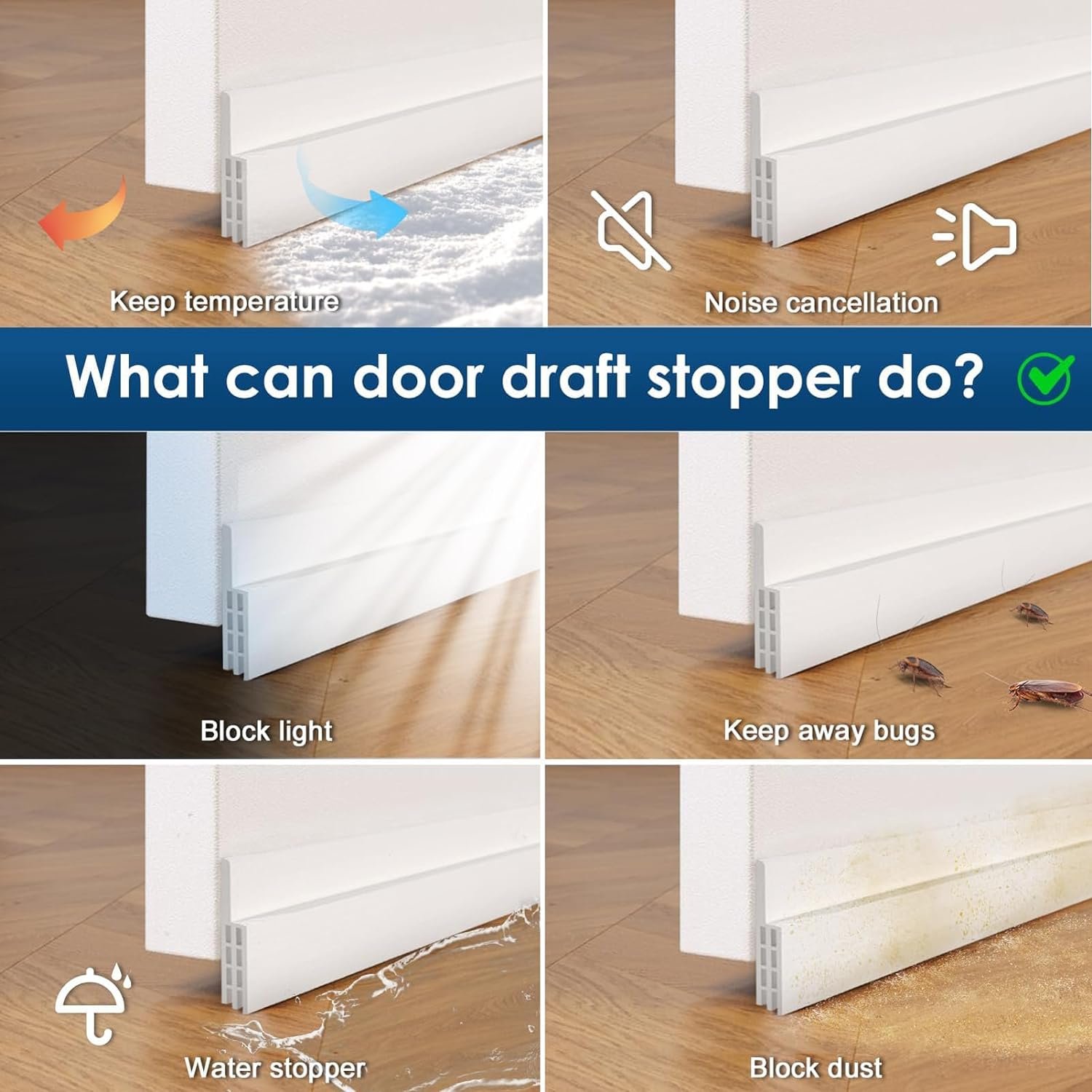 Premium Door Seal Self-Adhesive (Quick & Easy to Install) Also Ideal as Sound Insulation / Cold Protection & Front Door Seal
