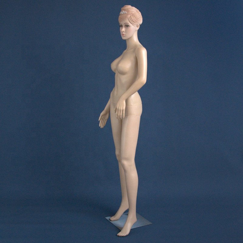 Realistic Female Full Body Mannequin Sexy Plastic Female Body Form Manikin Window Display Make Up Face With Metal Base