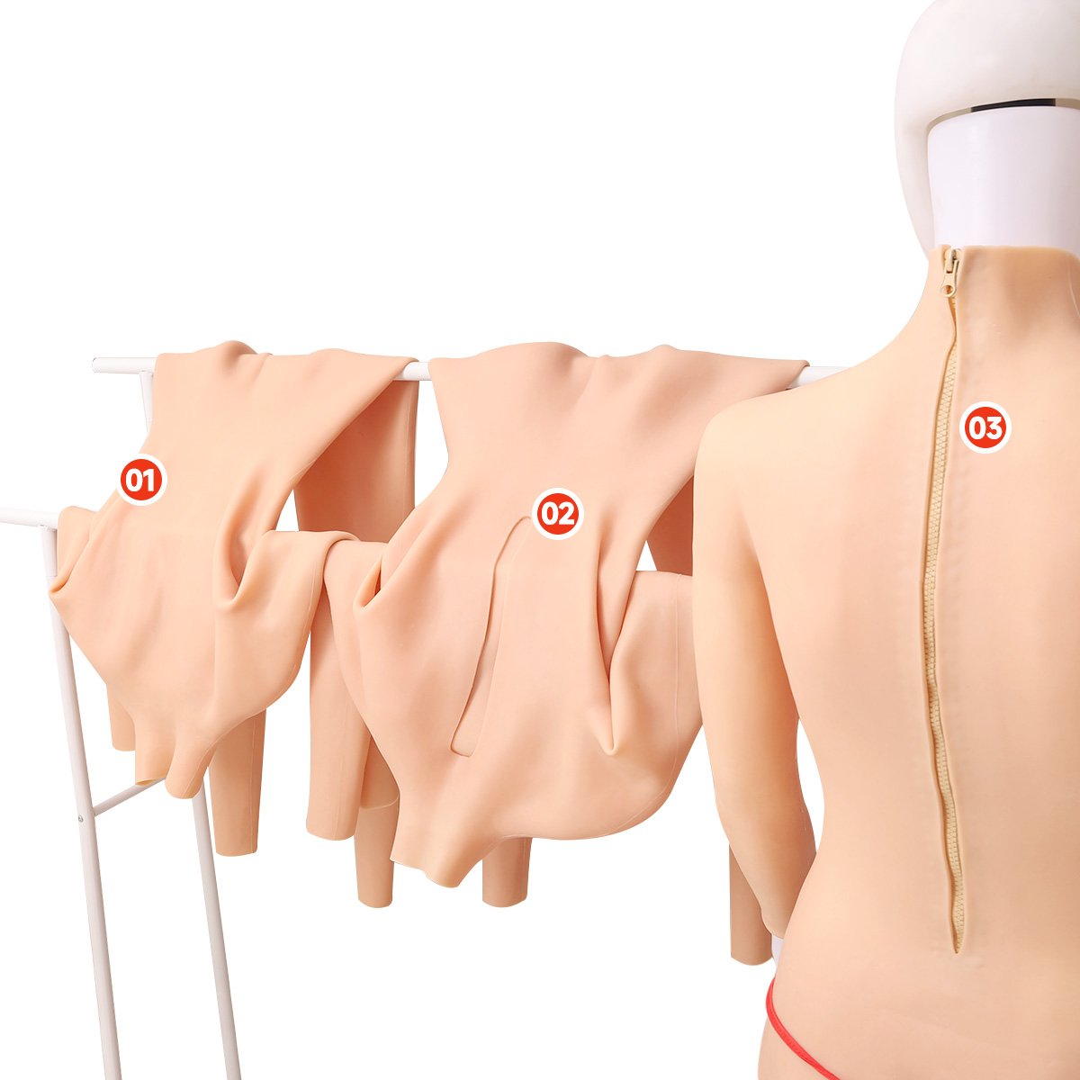 Silicone realistic Bodysuit Breast Form Fake Vagina Suit Male To Female artificial Boob For women Crossdresser Cosplay