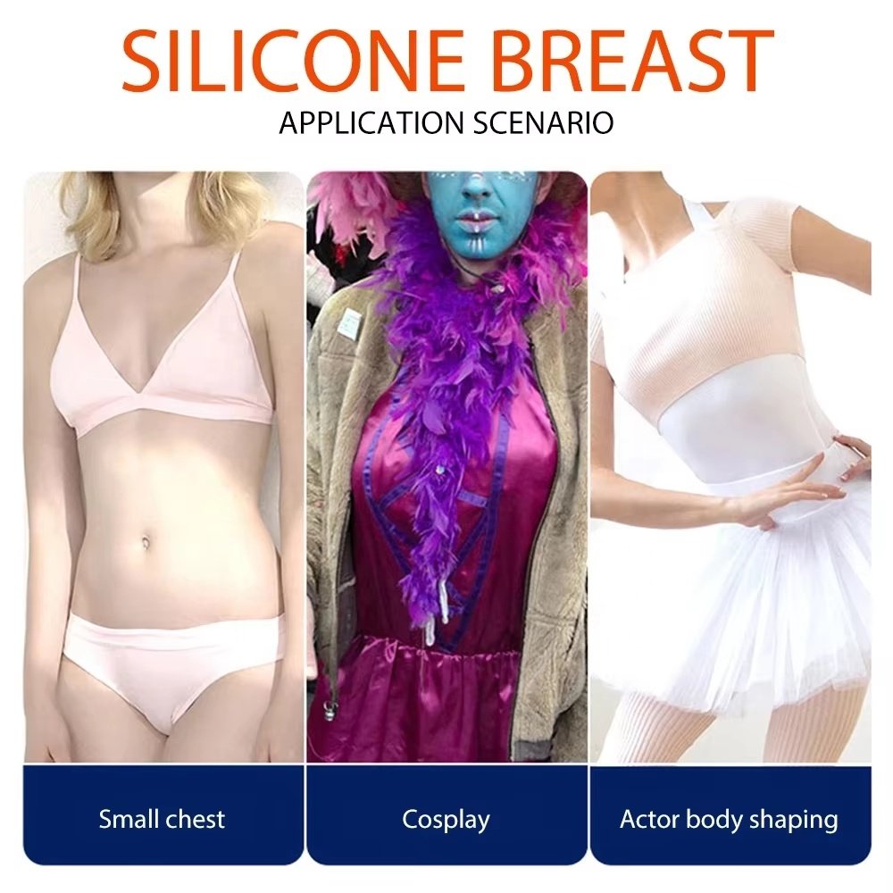Silicone Artificial False Breast Forms Sissy Realistic Fake-Boobs Transgender Crossdresser Shemale Huge Chest Drag-Queen Cosplay