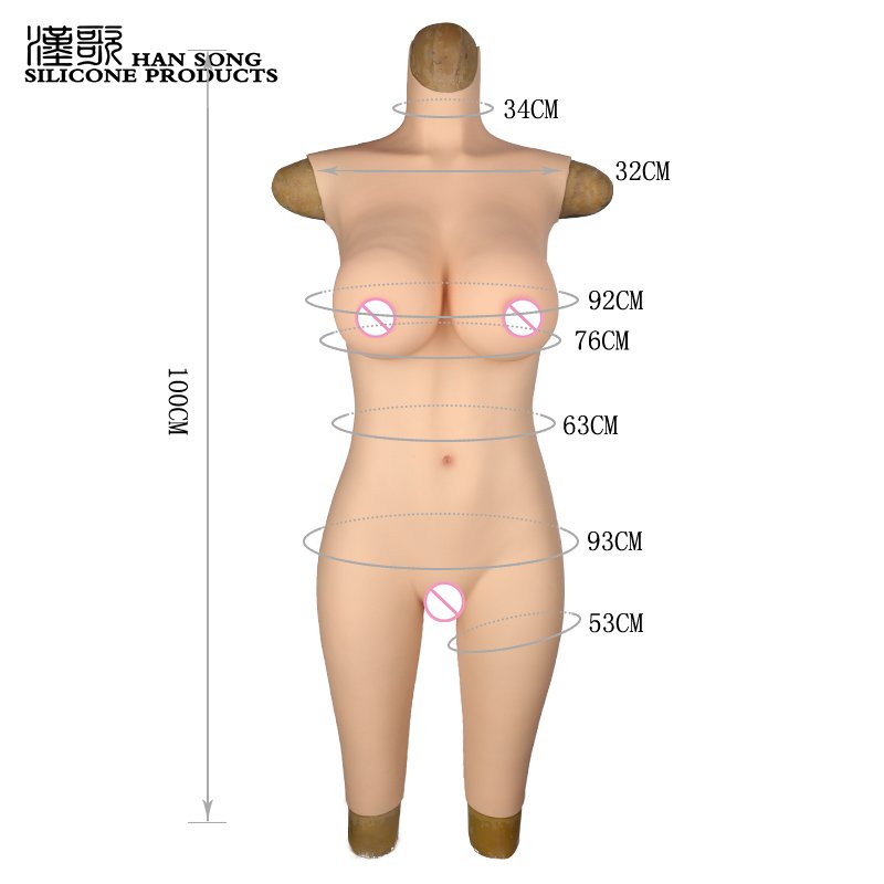 Cotton&Silicone Drag Queen False Boobs For Transvestite Shemale Transgender Male To Female Bodysuits With Breast Forms