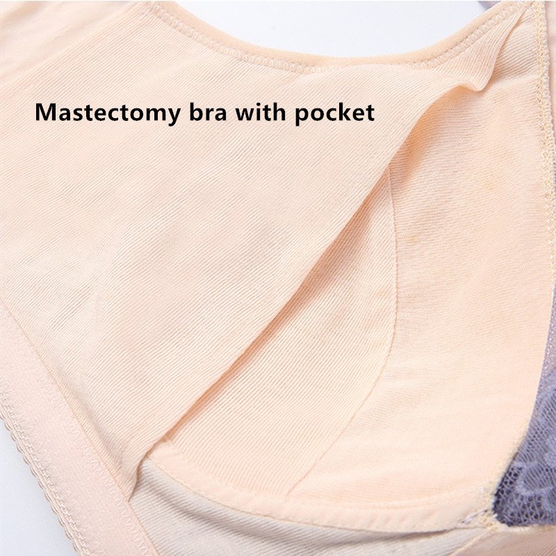 Post Surgery Bra for Mastectomy Women Silicone Breast Prosthesis with Pockets Cotton for Breast Forms
