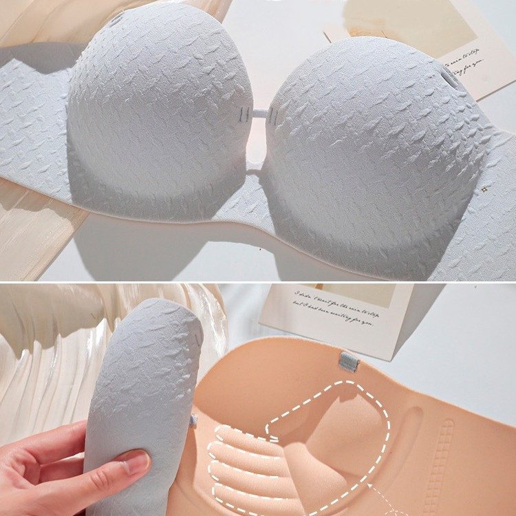 Strapless Lingerie Bra for Women with Small Breasts One Piece Push Up Wireless Bra Anti Slip Invisible