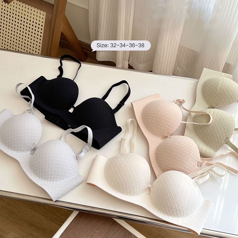 Strapless Lingerie Bra for Women with Small Breasts One Piece Push Up Wireless Bra Anti Slip Invisible