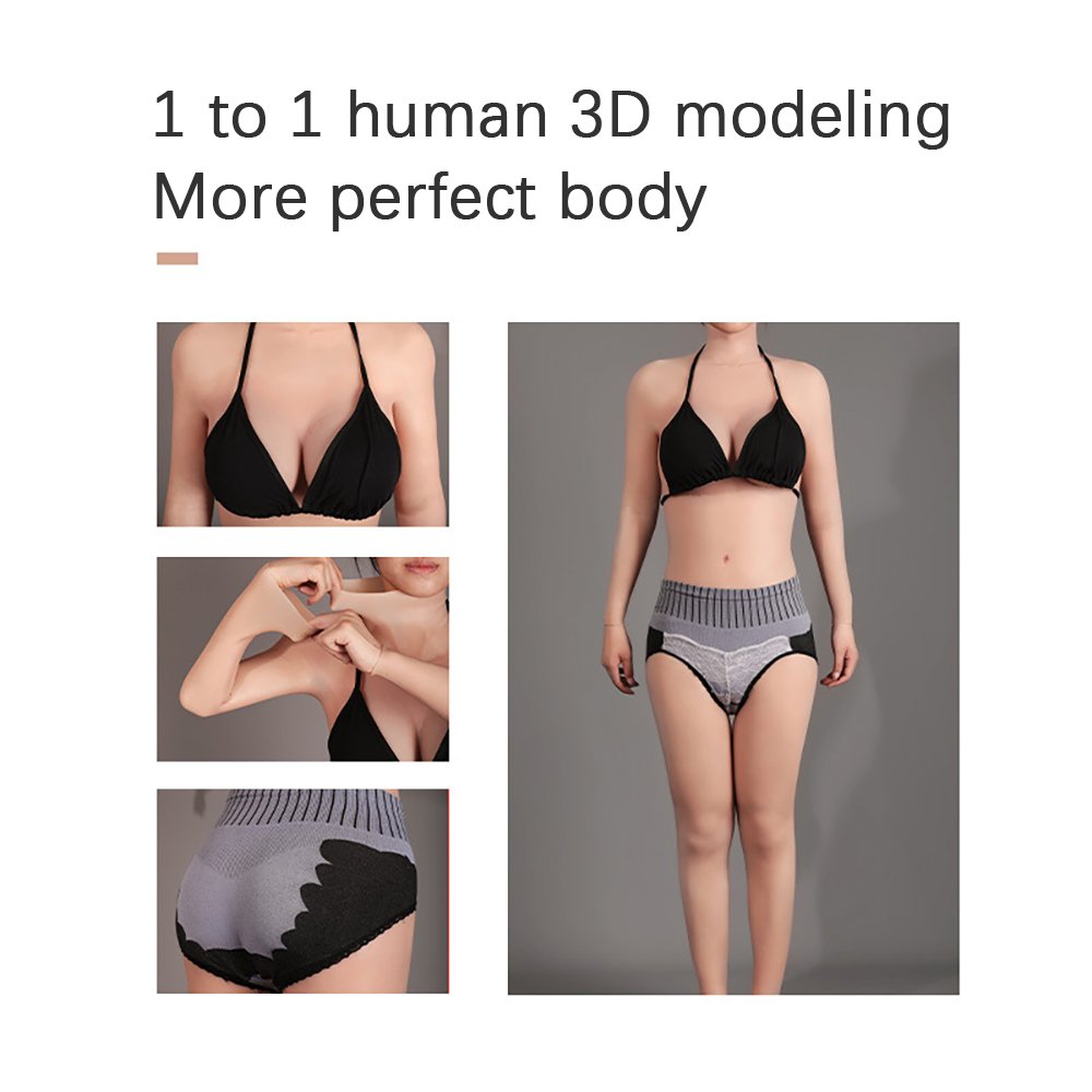newest style fake cross-dresser silicone vagina suits girls bodysuit silicone false boobs with girl pussy costume C CUP