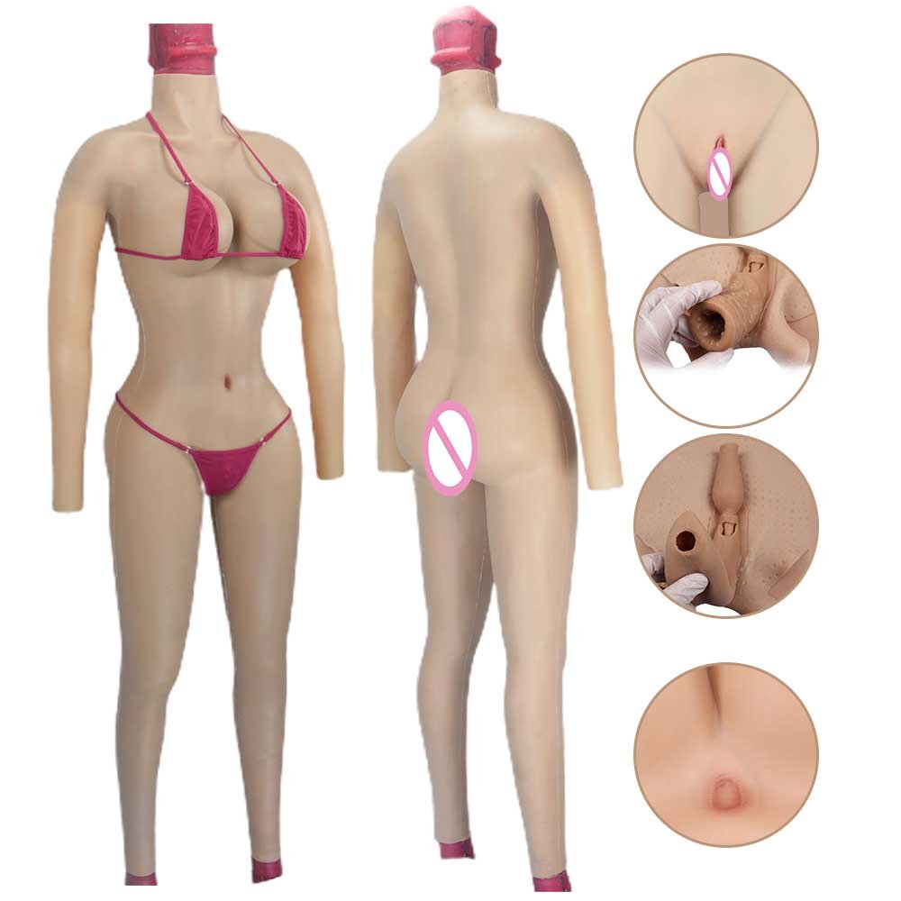 Drag Queen Silicone Bodysuit Breast Plate Legs Transgender Crossdressers Includes Body Insert Hip Model Breast Forms Included