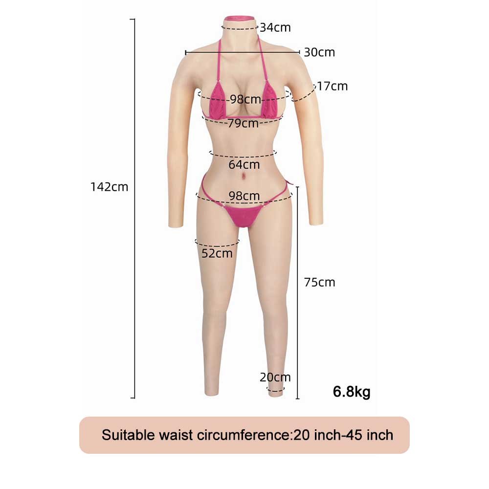 Drag Queen Silicone Bodysuit Breast Plate Legs Transgender Crossdressers Includes Body Insert Hip Model Breast Forms Included