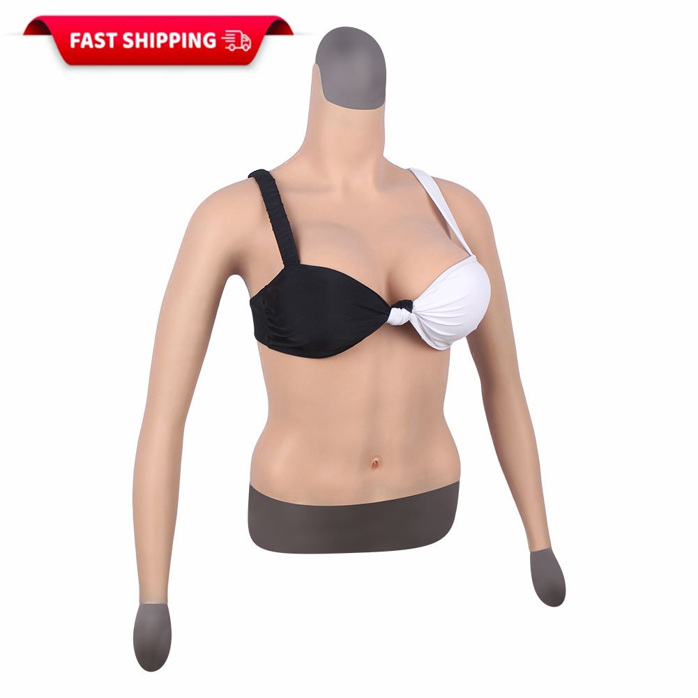 Silicone Breast Forms for Mastectomy D cup Fake Boobs Halfbody Prosthesi with Arm Cosplay Sissy Chests for Crossdresser