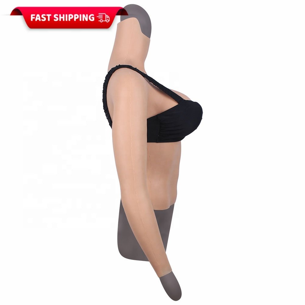 Silicone Breast Forms for Mastectomy D cup Fake Boobs Halfbody Prosthesi with Arm Cosplay Sissy Chests for Crossdresser