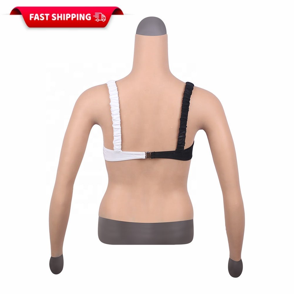 Silicone Breast Forms for Mastectomy D cup Fake Boobs Halfbody Prosthesi with Arm Cosplay Sissy Chests for Crossdresser