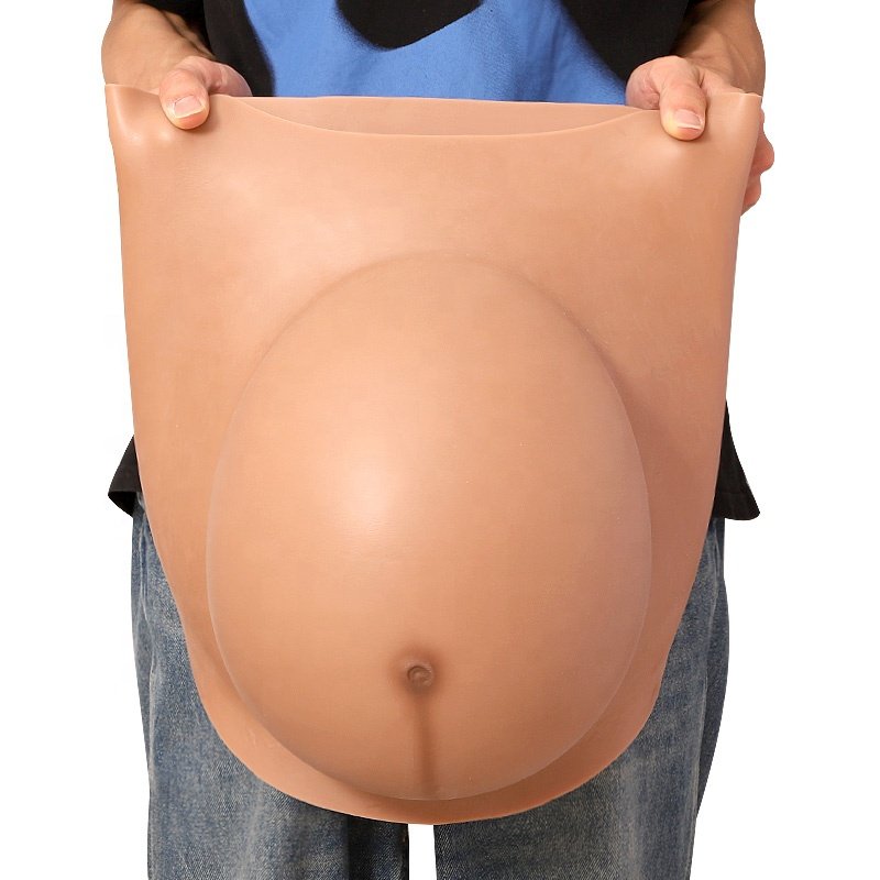 2.5kg Realistic silicone Pregnancy bump Model breast form artificial belly fake pregnant shape 9 month Twins for women