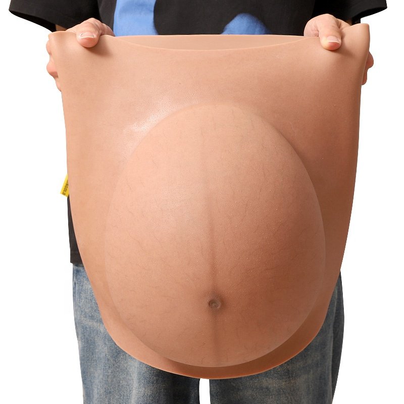2.5kg Realistic silicone Pregnancy bump Model breast form artificial belly fake pregnant shape 9 month Twins for women