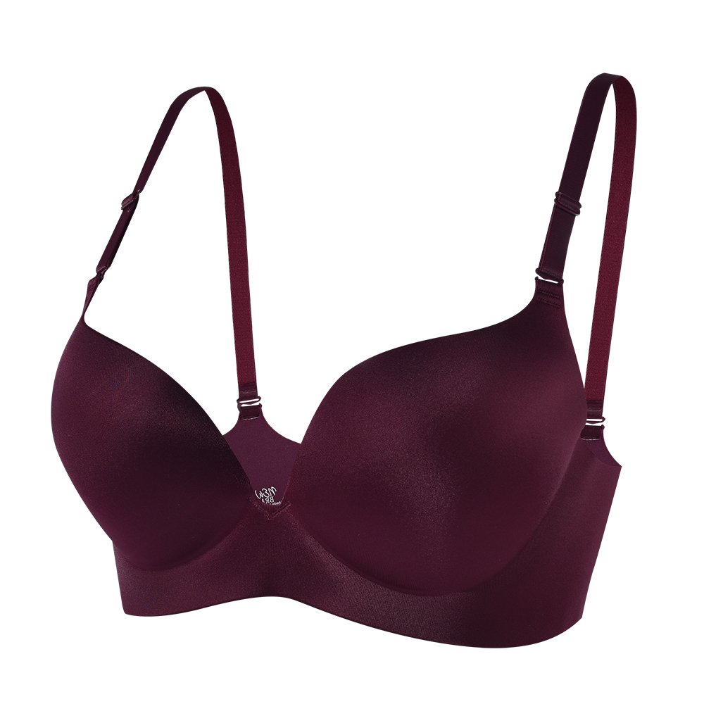 PengSheng Glossy Smooth Invisible Push Up Wireless One Piece Soft Thick Padded Bra Bralette for Women