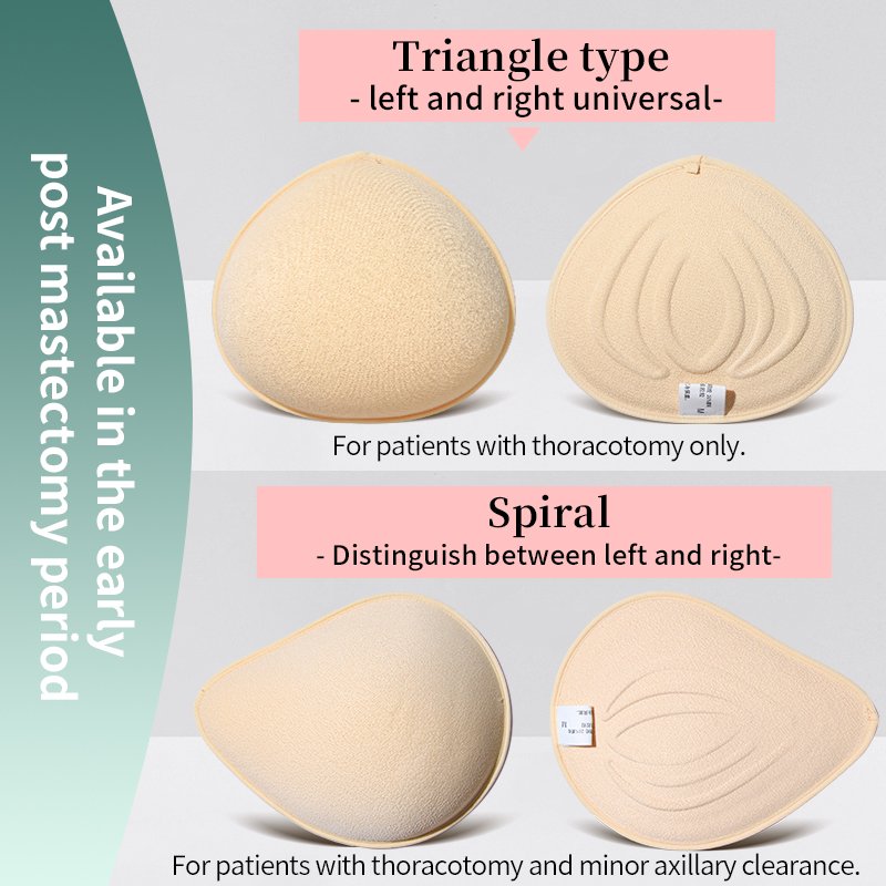Xinxinmei Lightweight Prosthesis Silicone Breast Form New Design Triangular And Spiral Shape Breast Silicone Bra Pad