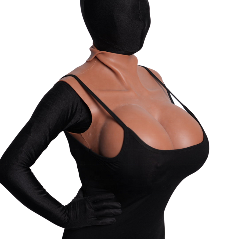 Brown Huge breast forms silicone backless cotton filler push up realistic breast forms for drag queen crossgender transgender