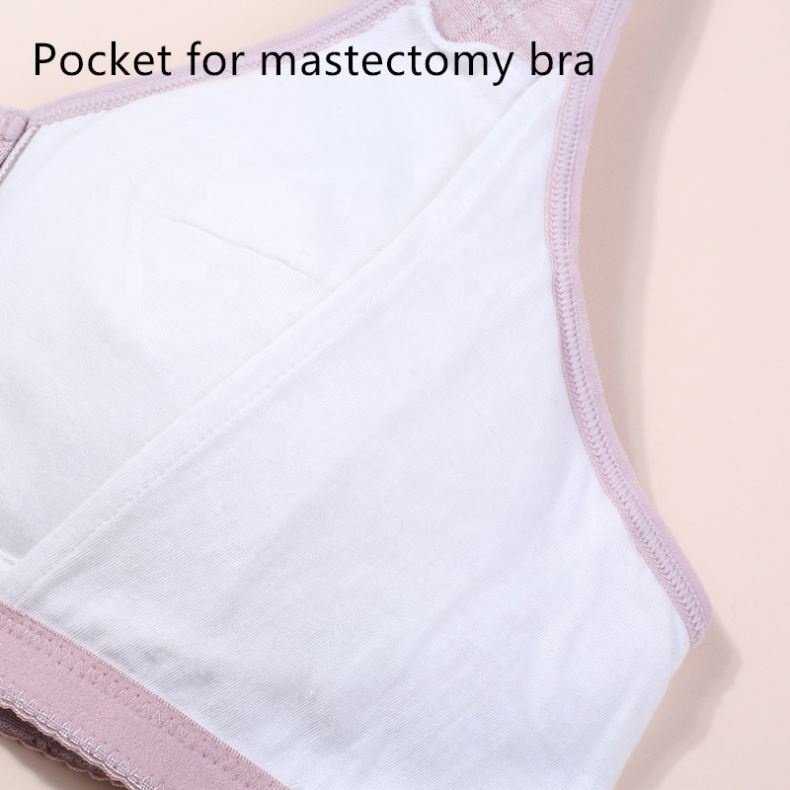 Hot Sale Bra Sexy Mastectomy Bras With Pockets for Breast Cancer Silicone Breast Form Bra Wholesale