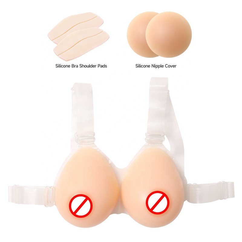 Cosplay Artificial Silicone Fake Breasts With Strap Bra Pads Transgender Crossdresser Mastectomy Transvestite Drag Queen
