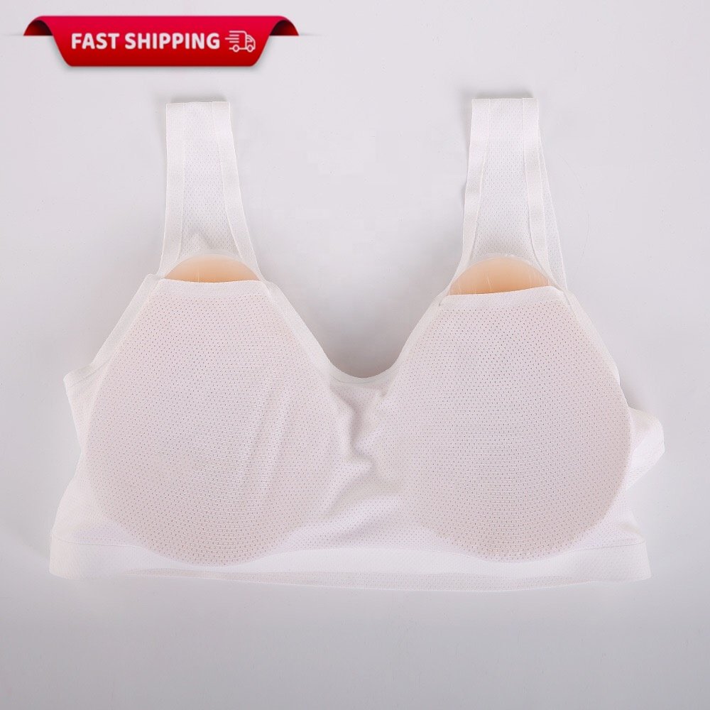False Shemale Breast Fake Chest Tits Silicone Artificial Breast DragQueen Shemale Transgender Postoperative Crossdresser Bra Set
