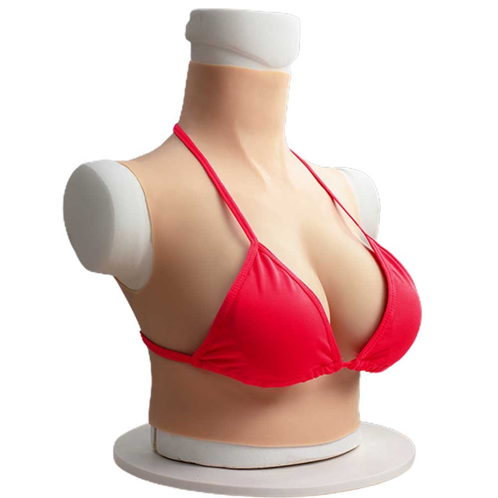 URCHOICE Artificial Silicone Female Nipple Costume Silicone Boobs Bosoms Big Cup Crossdresser Fake Prosthetic Breast Plate