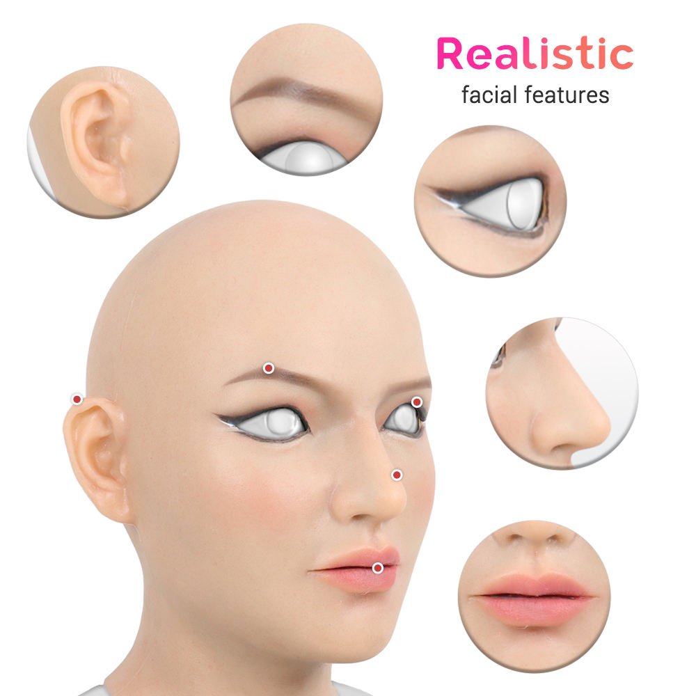 Crossdressing Props Realistic Artificial Silicone Female Headband For Man To Woman Cosplay
