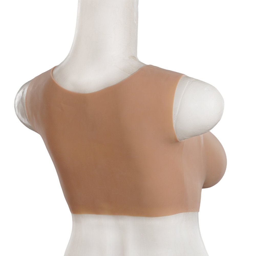 URCHOICE B/C/D/E Low Collar Neck Fake boobs Men to Women Silicone Artificial Breast Form For Transgender Drag Queen Crossdresser