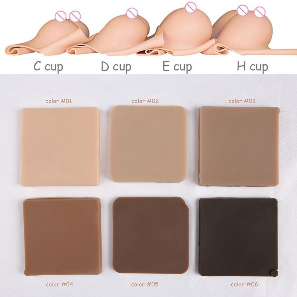 URCHOICE B/C/D/E Low Collar Neck Fake boobs Men to Women Silicone Artificial Breast Form For Transgender Drag Queen Crossdresser