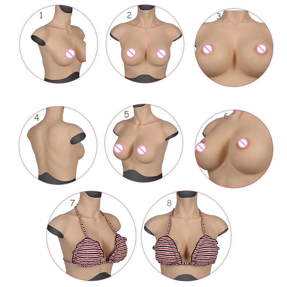 Real Skin Touch Floating Point Design Lifelike Silicone Breast Big Fake Boobs For Man To Woman Shemale Ladyboy Transgender