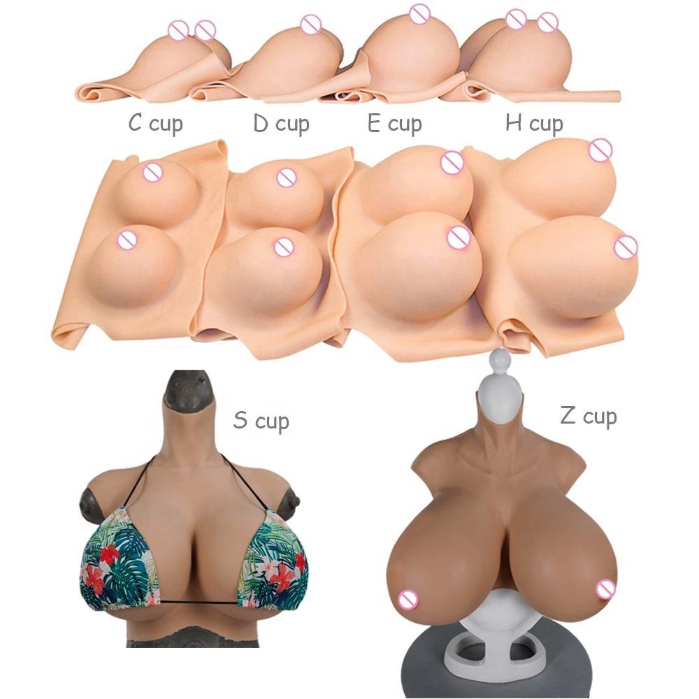 Real Skin Touch Floating Point Design Lifelike Silicone Breast Big Fake Boobs For Man To Woman Shemale Ladyboy Transgender