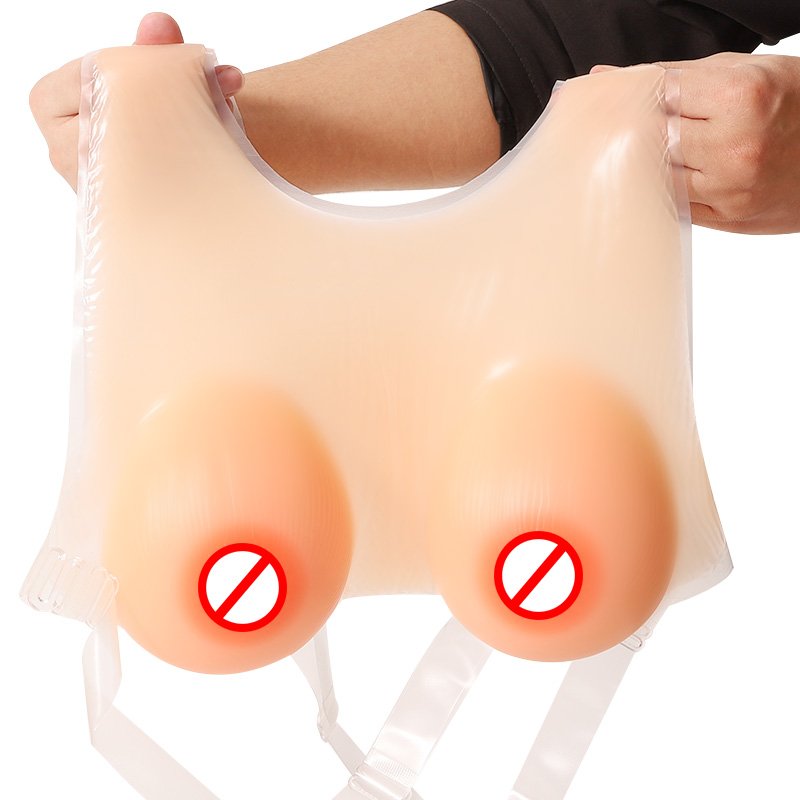 False Silicon Female Breast Forms Conjoined Silicone Realistic Cosplay Fake boobs breastplate Prosthesis for custom with strap