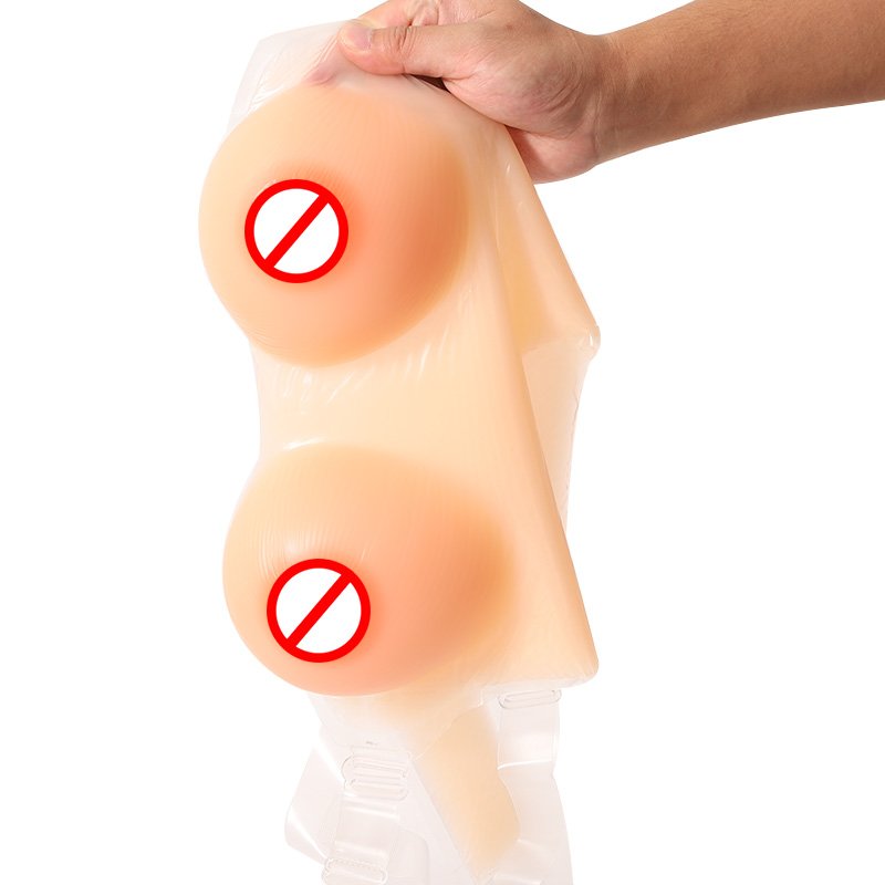 False Silicon Female Breast Forms Conjoined Silicone Realistic Cosplay Fake boobs breastplate Prosthesis for custom with strap